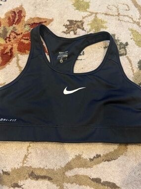 Nike Women's Dri-FIT Black Sports Bra - Supportive Racerback Medium